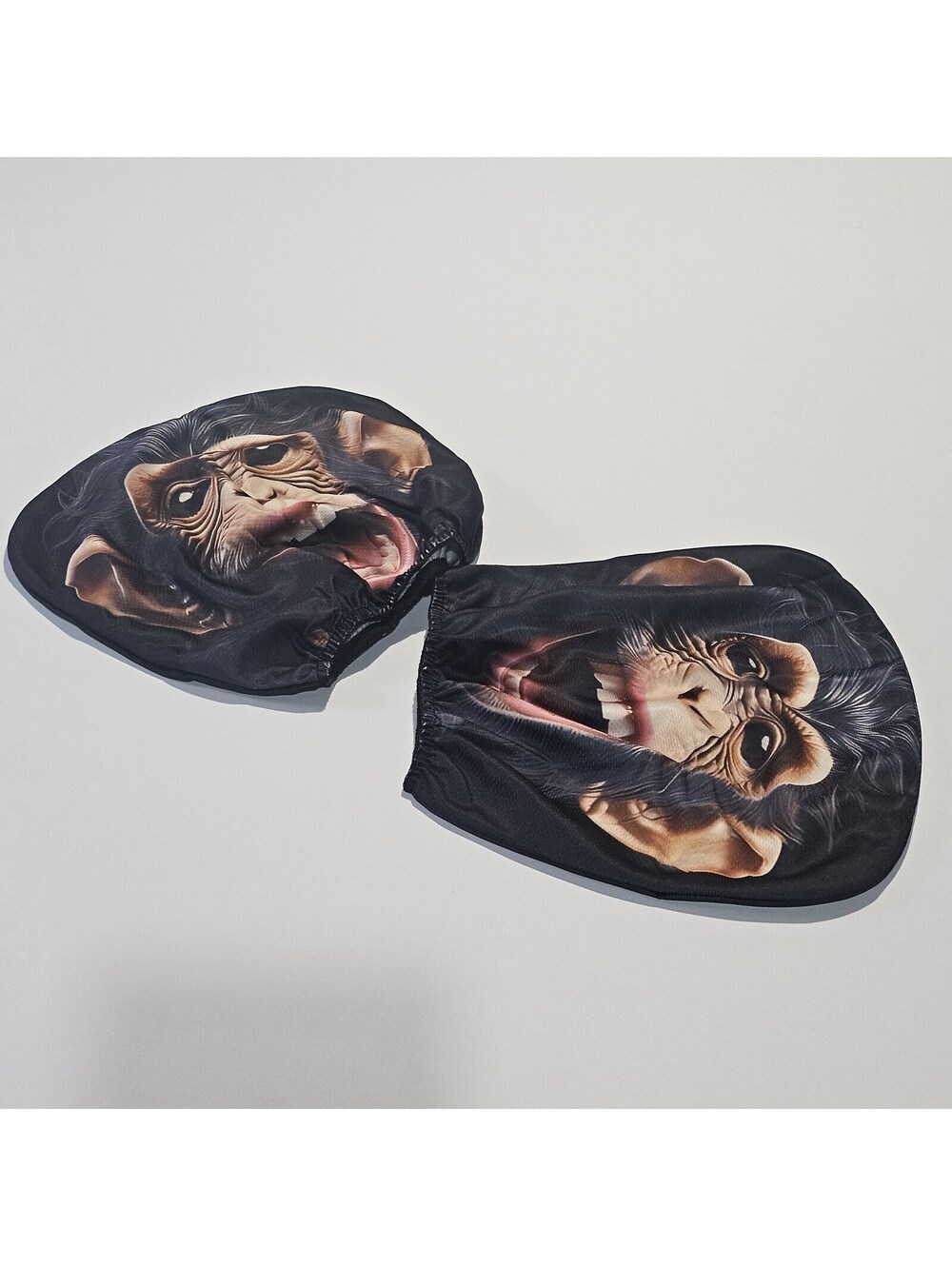 Monkey print car headrest cover set